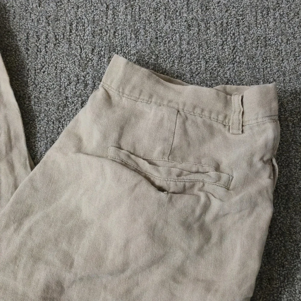 J Crew Pants Mens 34x34 Beige 100% Linen Flat Front Dress Trousers Summer